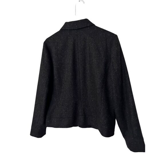 Eddie Bauer Wool Blended Full Zip-Up Collared Jacket Black Size M Classic Speckl - Picture 4 of 10